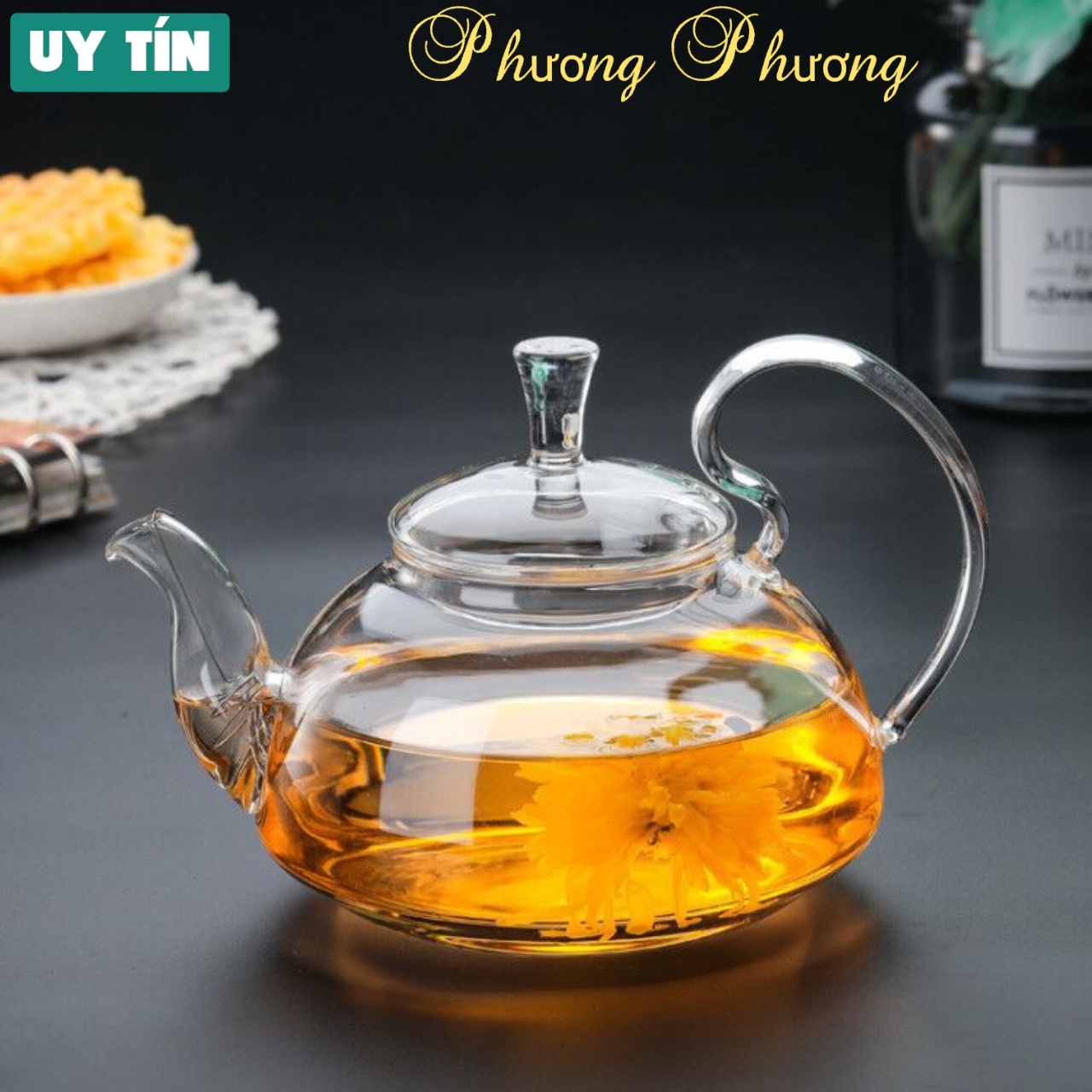 BÌNH PHA TRÀ THỦY TINH CHỊU NHIỆT CAO CẤP - tặng sét 4 cọ vs vòi ấm nội địa nhật