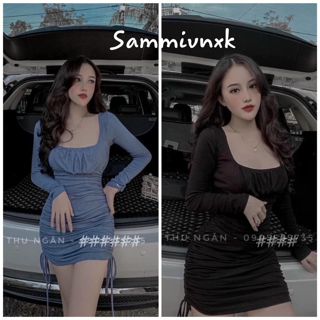 Váy body nhún rút dây