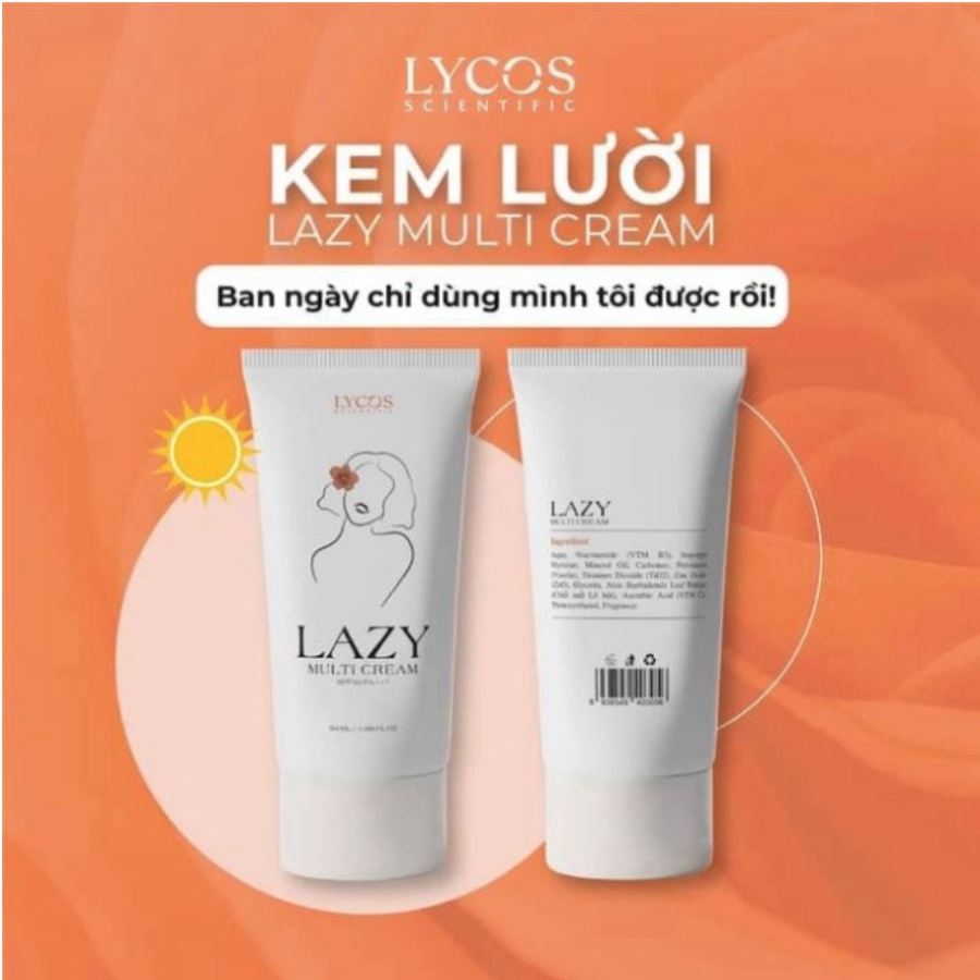 Kem Lười Căng Bóng Lycos 3in1 Kem lười 9S LAZY MULTI CREAM LYCOS: trắng hồng, Căng bóng, Chống nắng