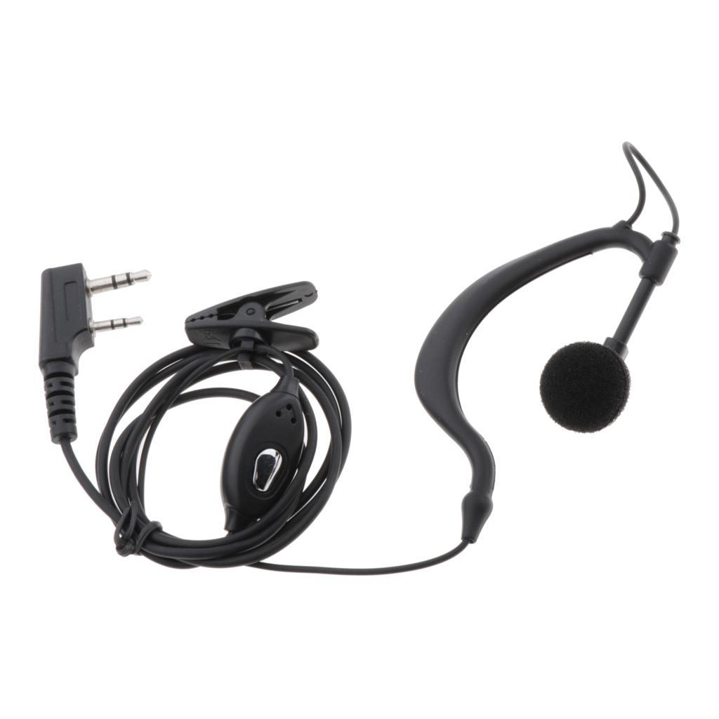 2Pcs 2 PIN Earpiece Ear Hook Interphone Earphone for BAOFENG UV5R Plus BF-888S