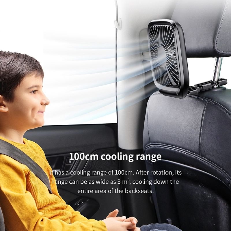 Quạt xếp đa năng gắn lưng ghế trên xe hơi Baseus Foldable Vehicle-mounted Backseat Fan LV507 - Hàng chính hãng