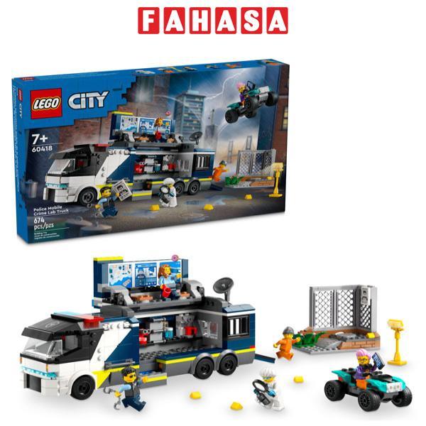 Hình ảnh Đồ Chơi Lắp Ráp Xe Tải Cảnh Sát Vận Chuyển Tội Phạm - Police Mobile Crime Lab Truck - Lego City 60418 (674 Mảnh Ghép)