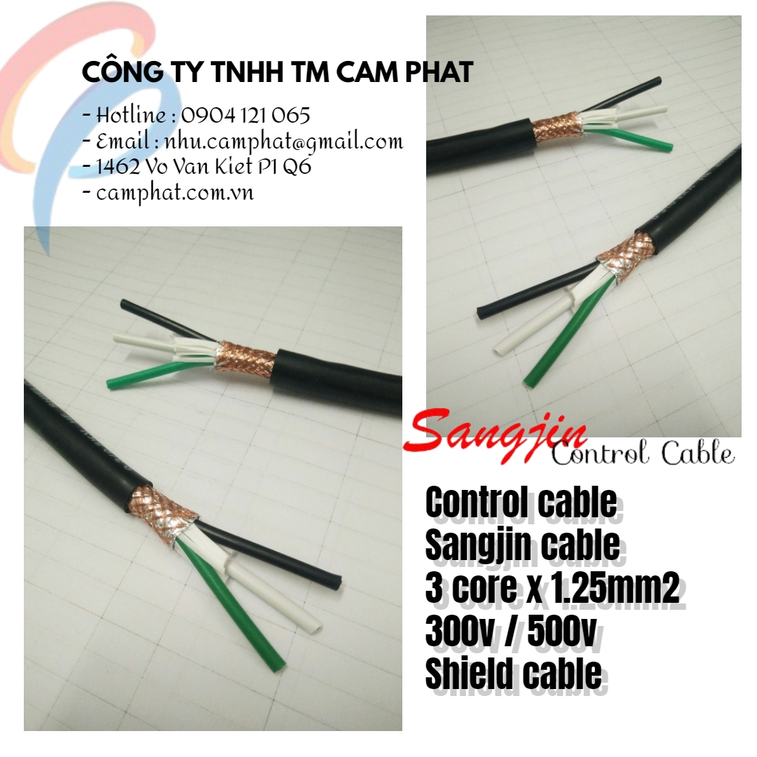 Sangjin control cable (Standard of Korea) 3c x 1.25mm2 chống nhiễu