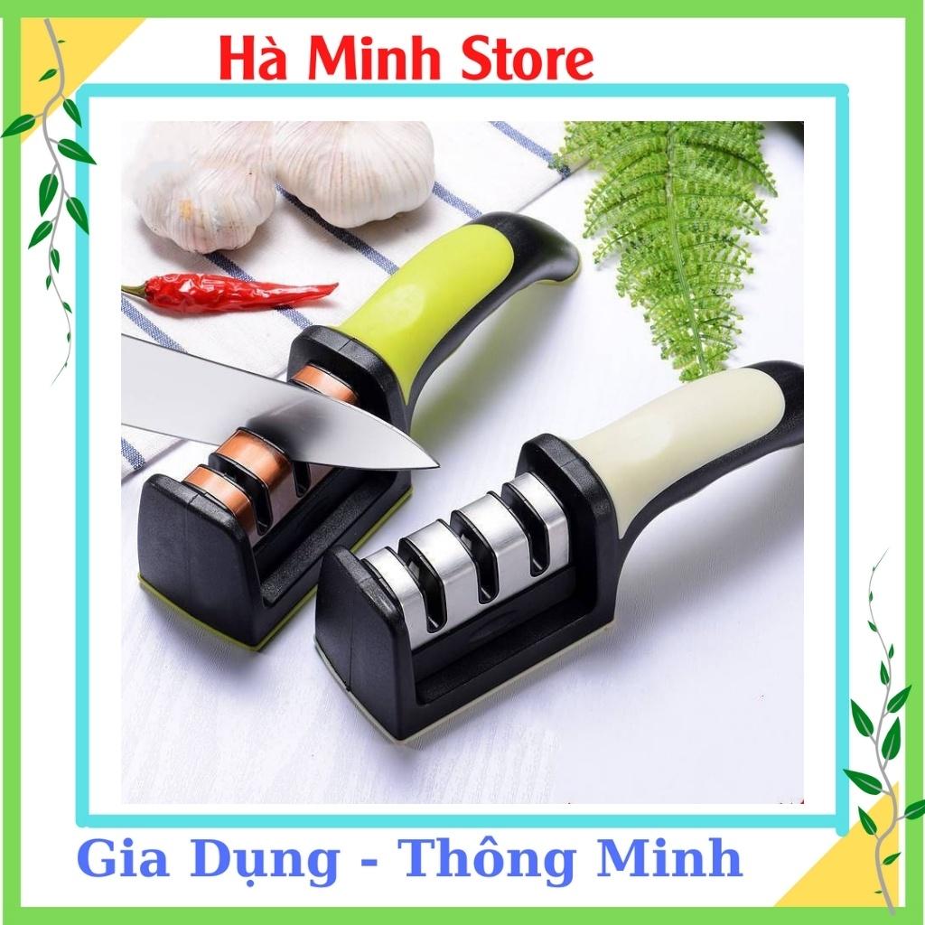 Dụng Cụ Mài Dao Cầm Tay Siêu Nhanh Siêu Sắc Trong 5 Giây, 3 Cấp Độ Tiên lợi - Mài Dao 3 Lưỡi Inox Gia Dụng Hà Minh