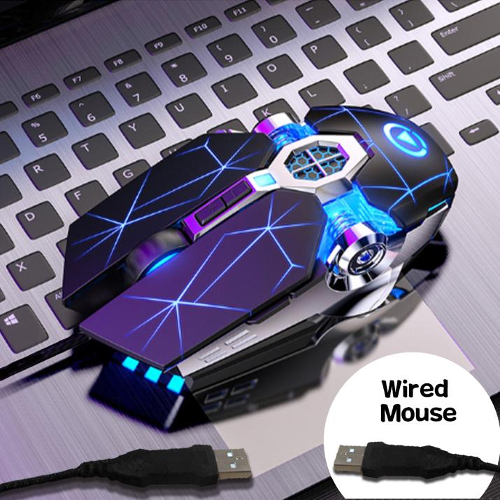 Chuột Chơi Game Sạc Không Dây Chuột Im Lặng 1600 DPI Thiết 7 Phím RGB LED Backlit 2.4G Quang USB Cho Laptop máy Tính