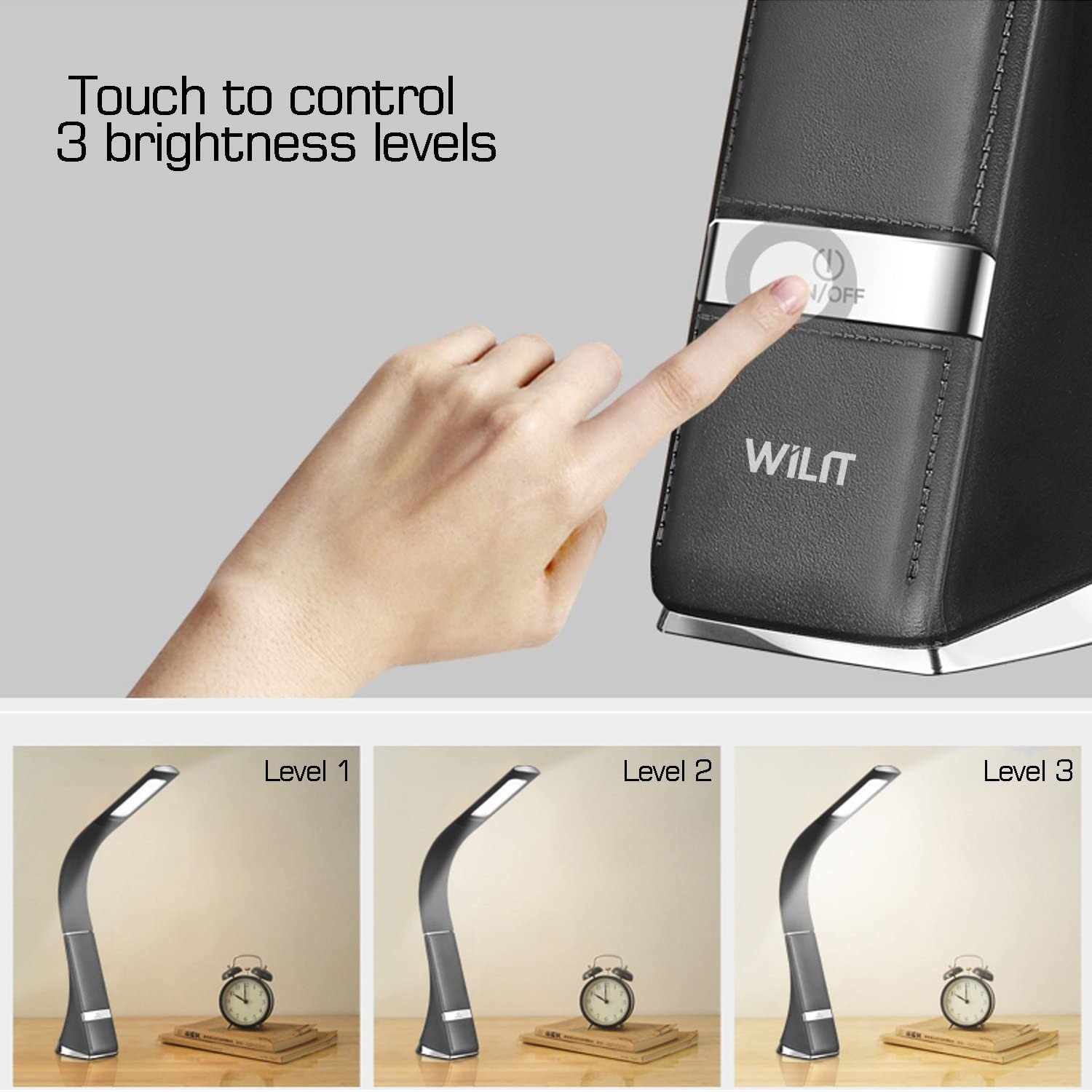 Đèn bàn đèn học LED Wilit U2C - Nhập Đức - Chống cận - Sạc pin - Cổ ngỗng uốn dẻo