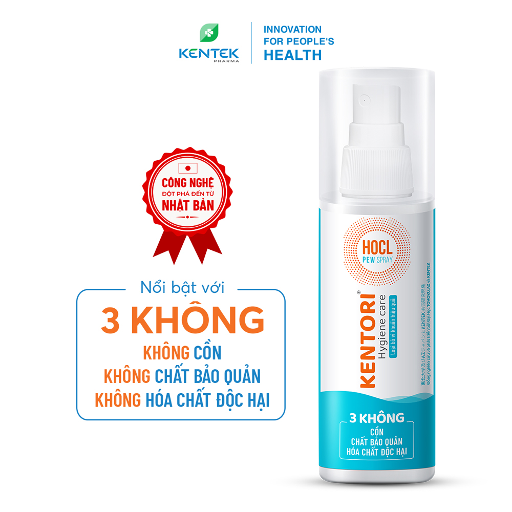 Xịt khuẩn, khử trùng, khử mùi - Sạch khuẩn nhanh trong 5 giây Kentori Hygiene Care | Chai 100ml