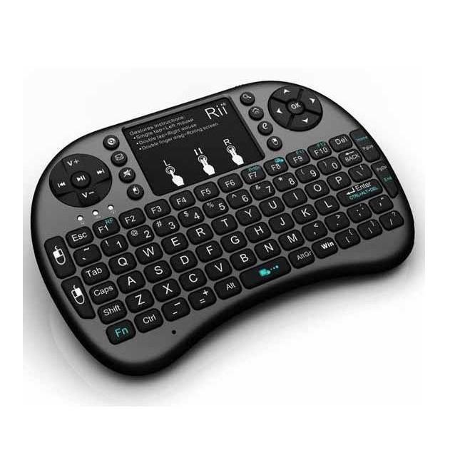 Bàn phím kiêm chuột không dây UKB 500-RF Mini Keyboard có đèn led màu đen