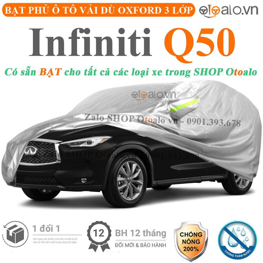 Bạt che phủ xe ô tô Infiniti Q50 vải dù 3 lớp CAO CẤP BPXOT - OTOALO