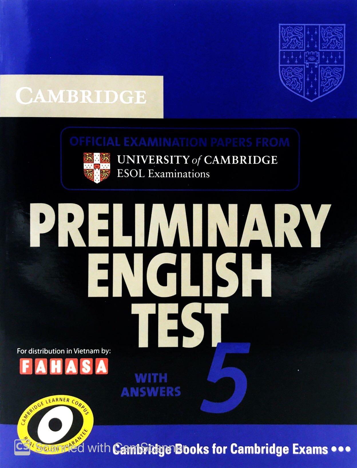 Cambridge Preliminary English Test 5 Student's Book with Answers