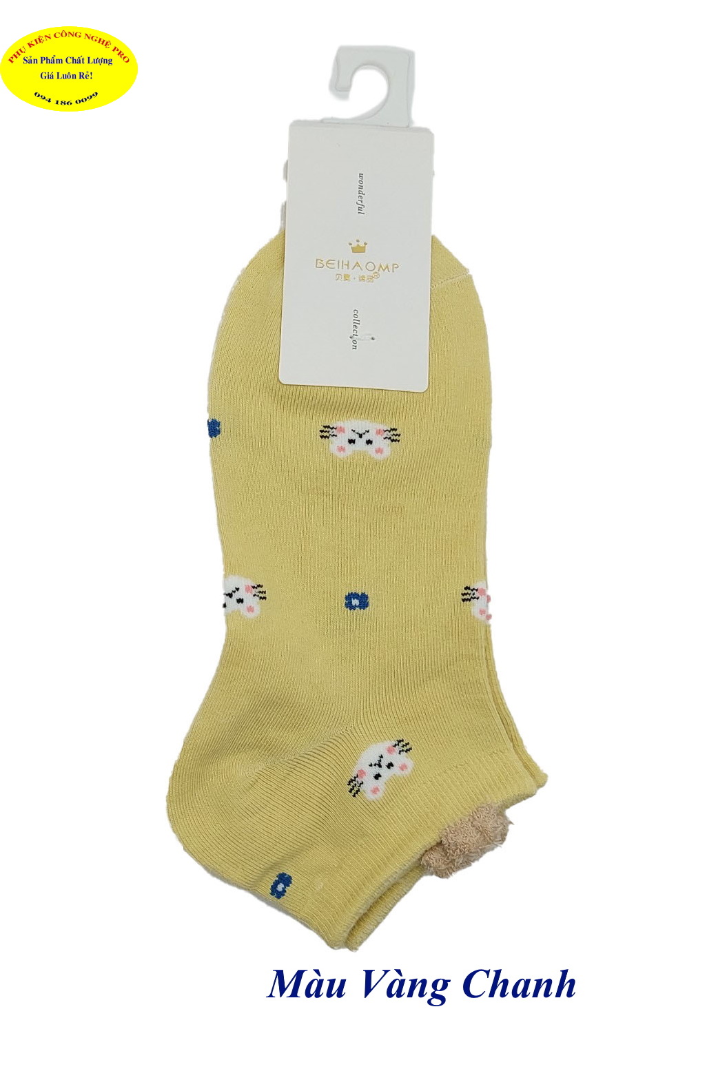 Tất vớ nữ Kiểu cổ ngắn Beihaomp Wonderful Collection In hình bất kỳ Chất liệu cotton co giãn, Mềm mại, Bảo vệ đôi chân