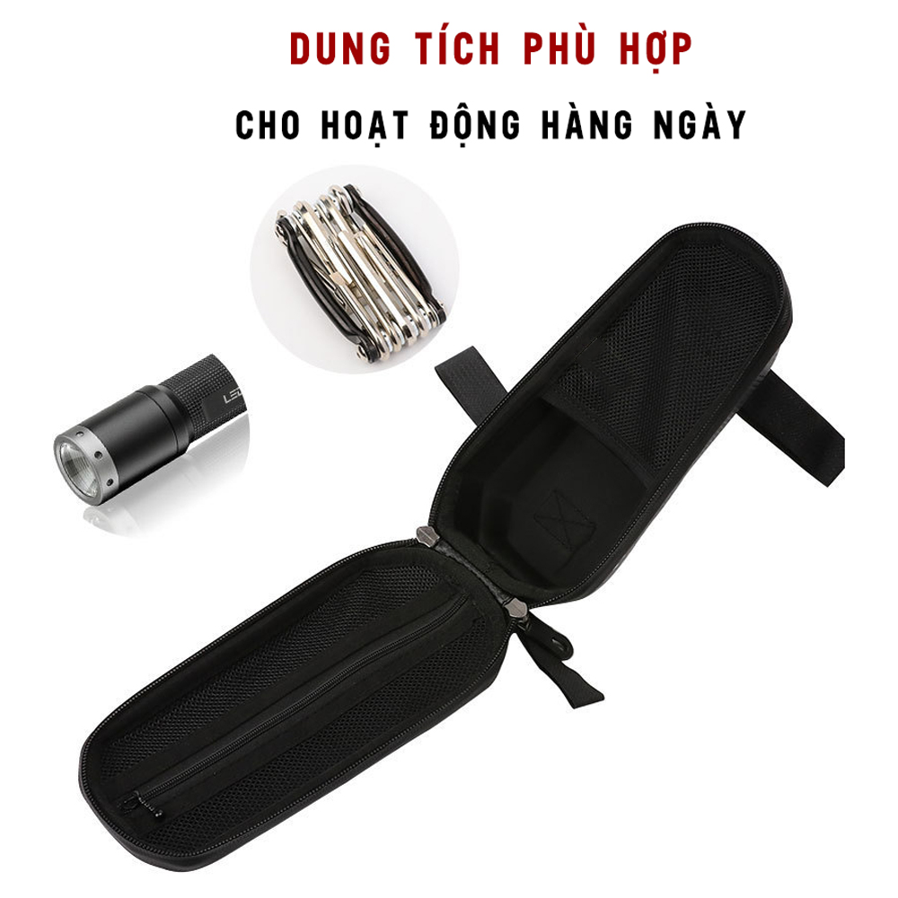 Túi đựng cho xe đạp leo núi chống thấm nước YA-287-BS (Dung tích 1.2L) chất liệu EVA vỏ cứng gắn phía trước sườn xe đạp Mai Lee