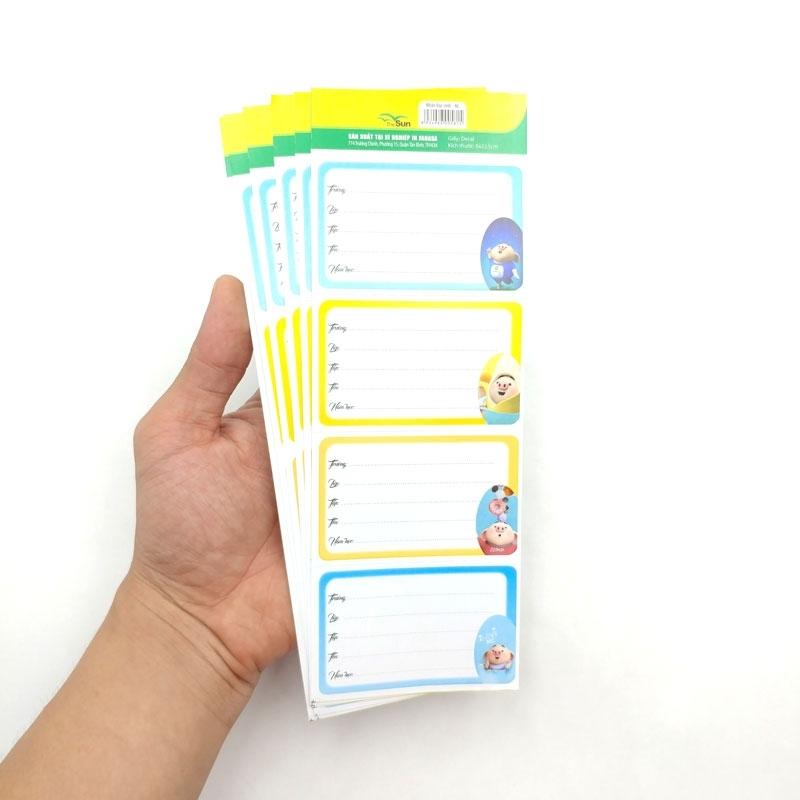 Bộ 4 Nhãn Học Sinh The Sun 4 Ô (6 Tờ/Xấp) (Mẫu Màu Giao Ngẫu Nhiên)