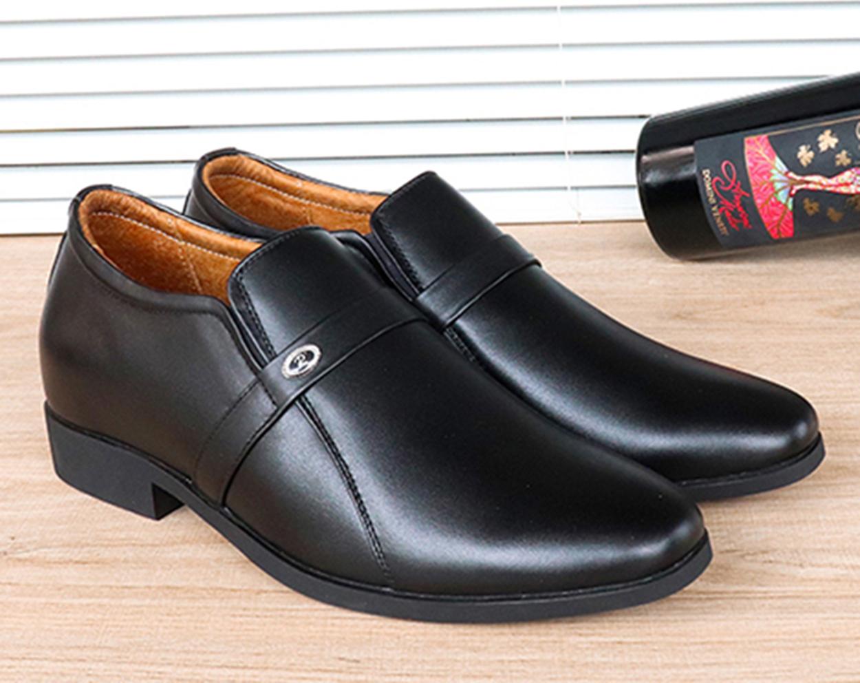 GIÀY TĂNG CHIỀU CAO GIÀY CAO DÀNH CHO NAM GIỚI T&TRA T05 ĐEN TRƠN - CAO 6CM GIÀY ĐỘN NAM CAO VƯỢT TRỘI