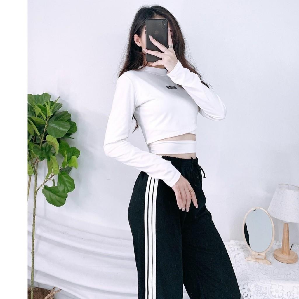 Quần Jogger Nam Nữ 3 Sọc Form Ống Rộng Để Xuông Hoặc Rút Dây Bo Gấu Vải Mịn Năng Động Trẻ Trung