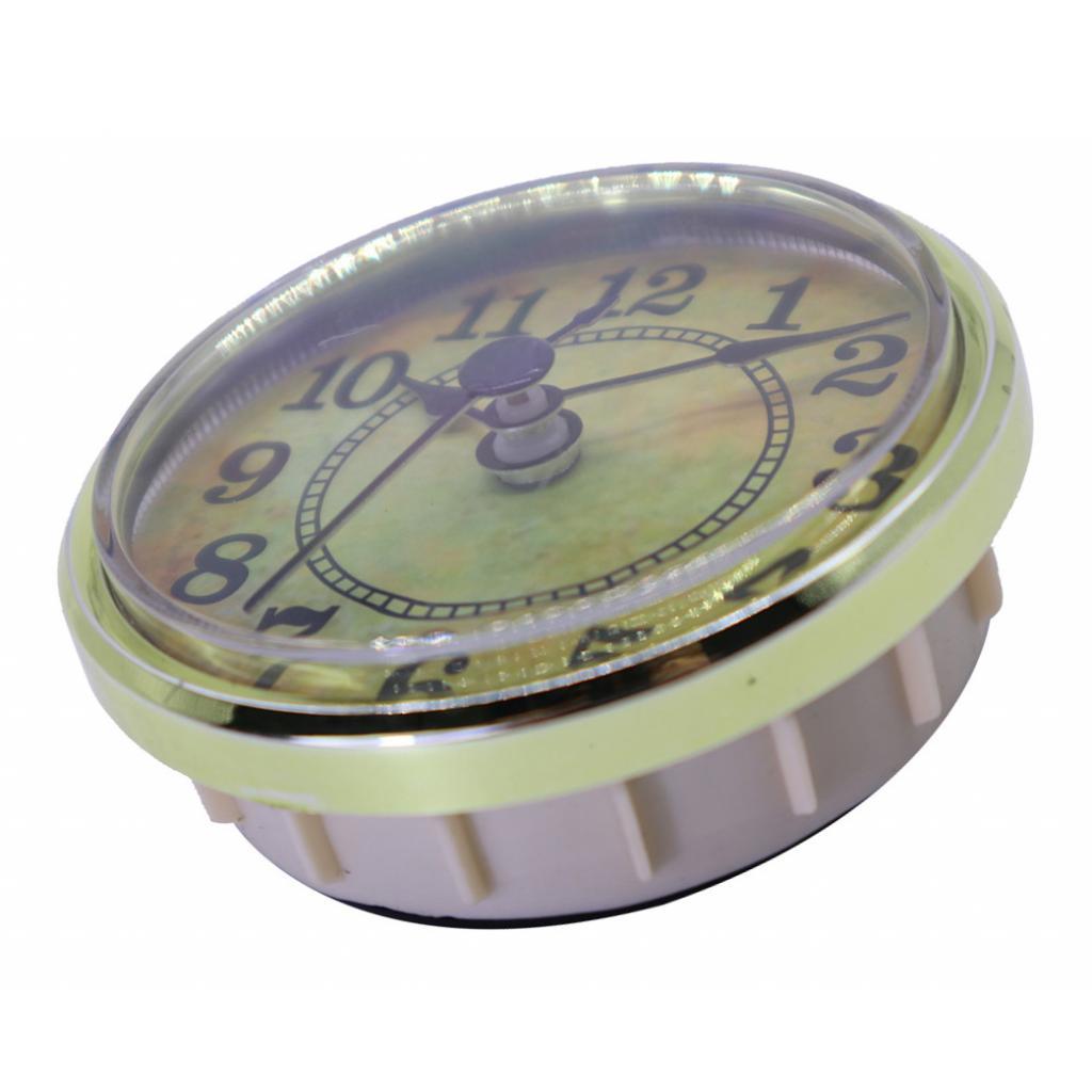 2x70mm Dial Black Arabic Numeral Quartz Clock Insert Movement with Golden Trim