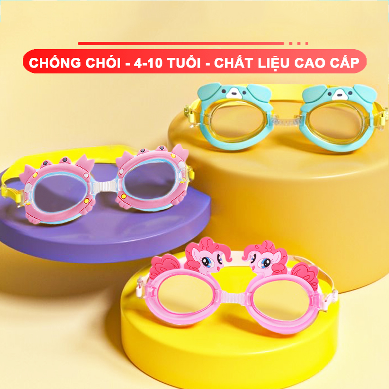 Kính bơi hình thú cho bé 4-10 tuổi BBShine, Kính bơi trẻ em ngộ nghĩnh chống thấm nước cao cấp – KB007