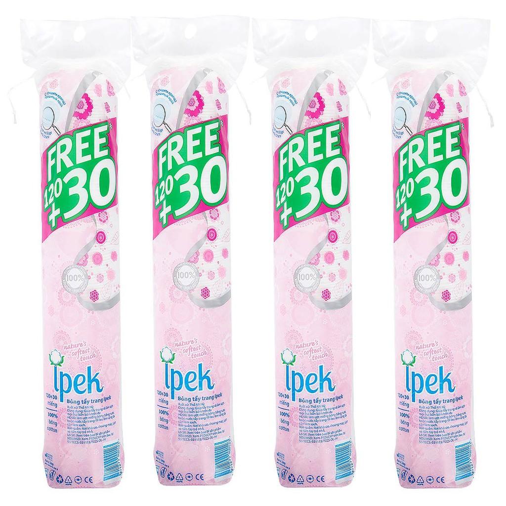 Combo 4 gói bông tẩy trang Ipek 150 miếng