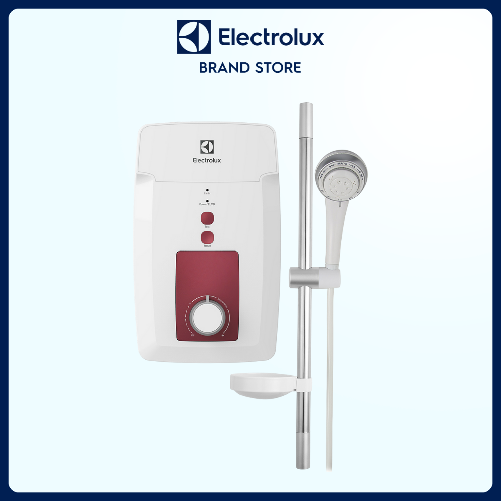 Máy nước nóng trực tiếp Electrolux 4.5kW - Trắng & Đỏ - EWE451GX-DWR - Vòi tắm kháng khuẩn, chế độ an toàn SafeReady [Hàng chính hãng]