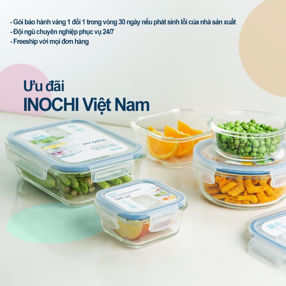 Hộp Thuỷ Tinh Đựng Thực Phẩm Nikko inochi trữ đông đồ ăn tủ lạnh