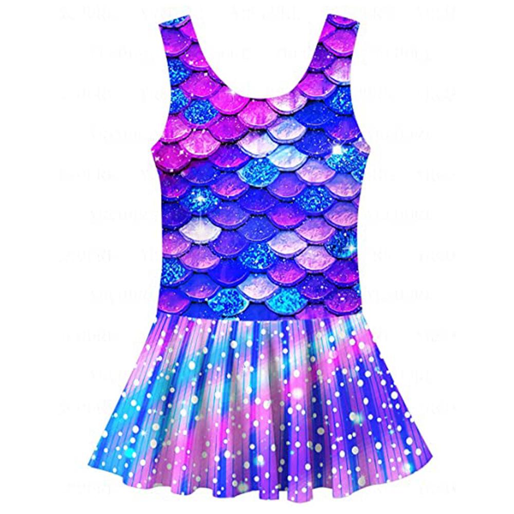 Trẻ Em Swimmable Nàng Tiên Cá Cô Gái Cá Quy Mô In Lưới Đầm Váy Nữ Bơi Nàng Tiên Cá Đi Biển Đồ Quần Áo