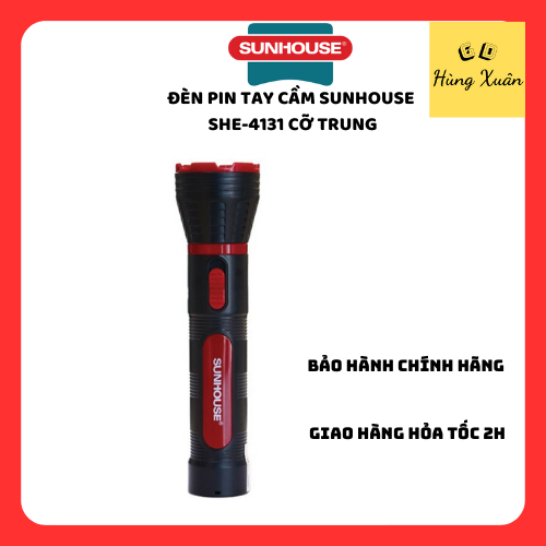 Đèn Pin Tay Cầm Cỡ Trung Sunhouse SHE-4131 3W – Đen Đỏ