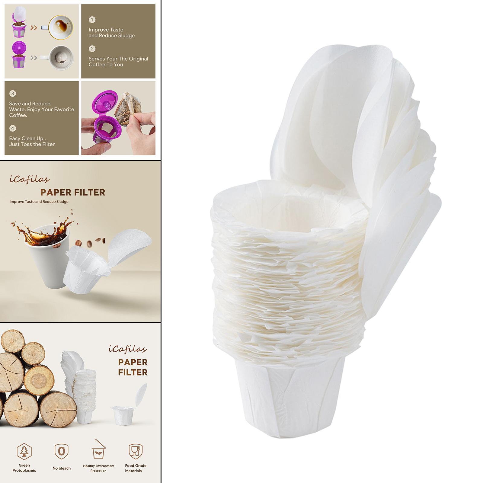 50Pcs Coffee Filters with Lid Coffee Pod Liner Paper Coffee Machine Filters for 1.0 & 2.0 Coffee Maker Part
