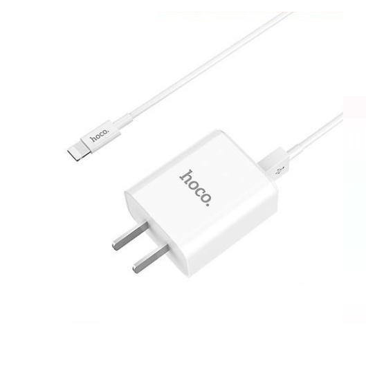 Bộ sạc nhanh 2.1A Hoco C62 chân dẹt 2 cổng Usb kèm dây sạc cho iPhone/iPad - Hàng chính hãng