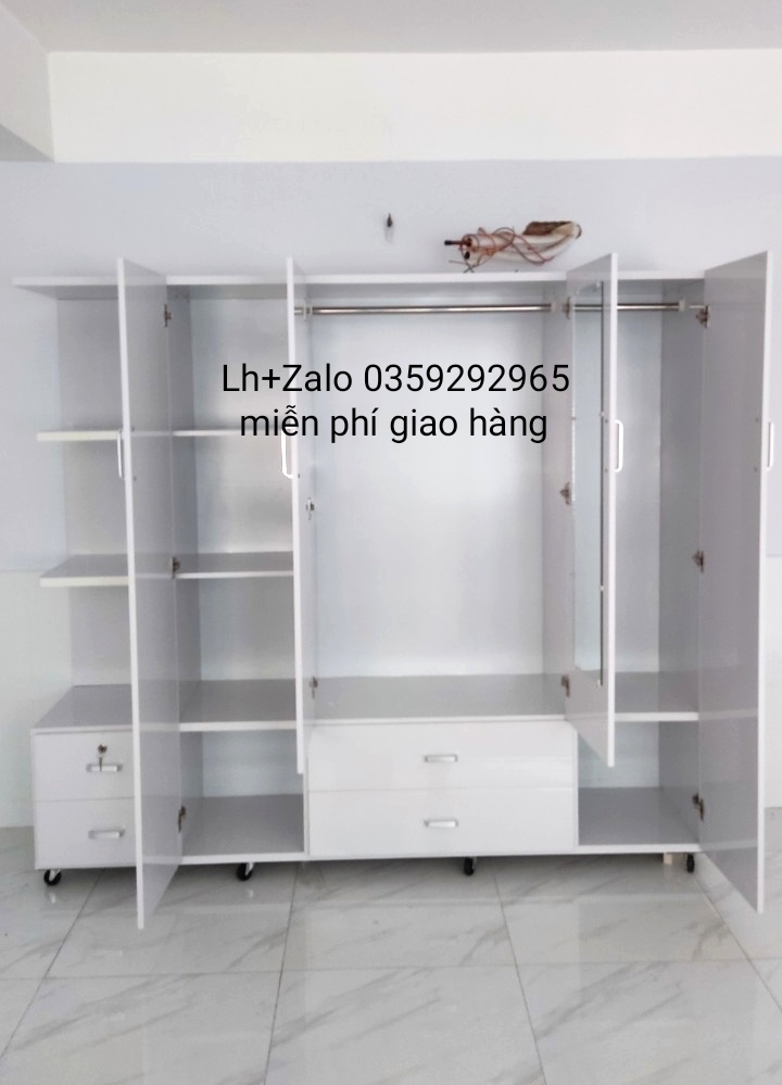 Tủ nhựa đài Loan 4 cánh 1 kệ