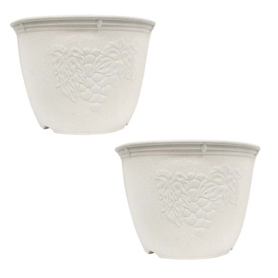 Bộ 2 chậu cây cảnh trang trí hoa văn đường kính 24cm - Hàng nội địa Nhật