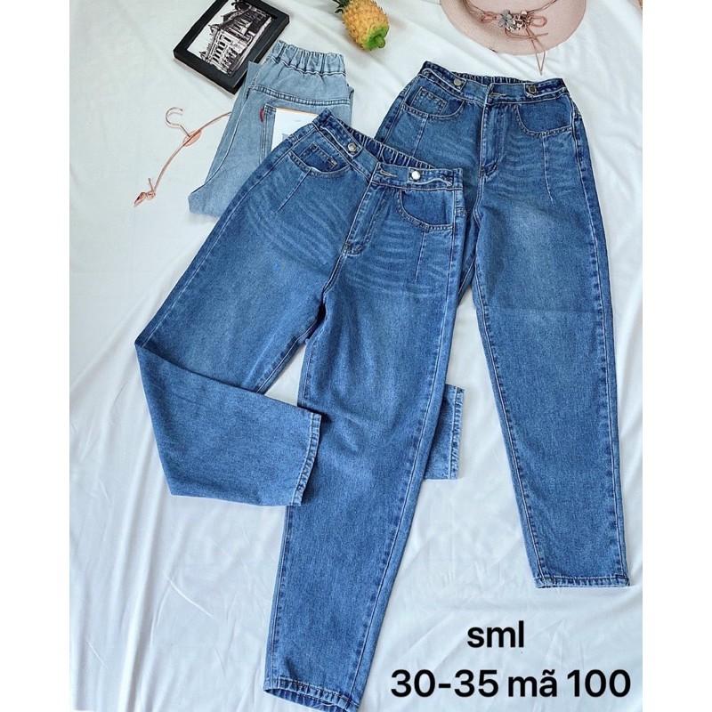 Quần jean baggy nữ MS100 ️️ Quần jean baggy nữ lưng cao size đại kiểu hàng VNXK bigsize 80kg thời trang 2KJean