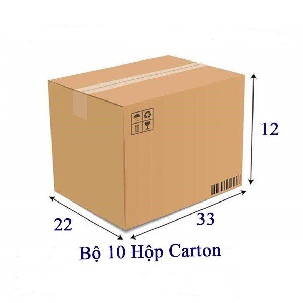 Bộ 10 Thùng Carton 33X22X12 Cm