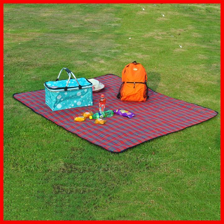 Thảm picnic, dã ngoại, thảm du lịch Chống thấm nước, họa tiết caro, gấp gọn tiện lợi