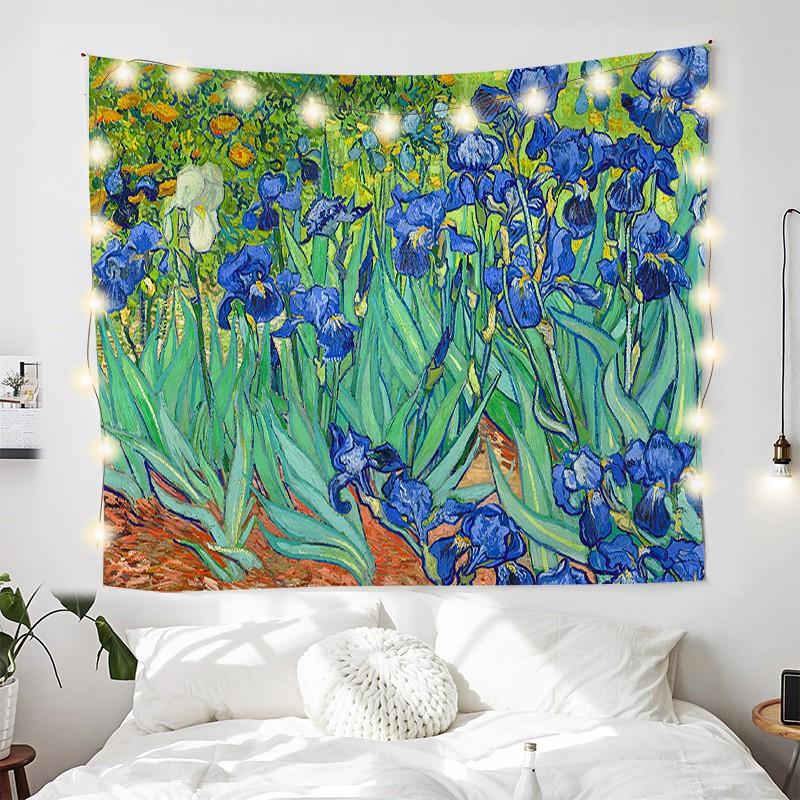 Vải treo tường Decor phòng hot nhất - tranh phong cảnh Van Gogh (TẶNG kèm 01 bộ móc treo )