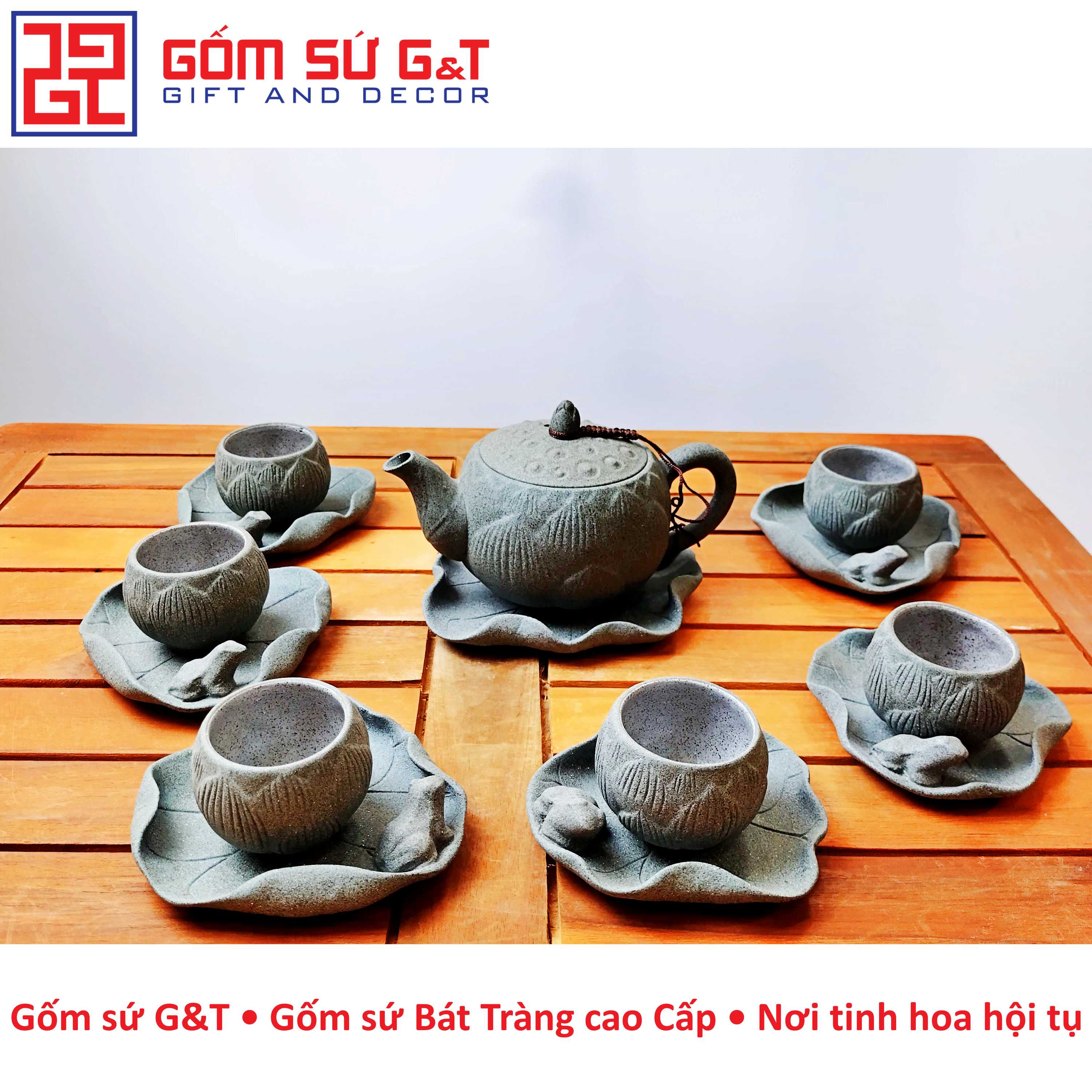 Bộ trà hồng sa sen ếch Gốm Sứ G&amp;T