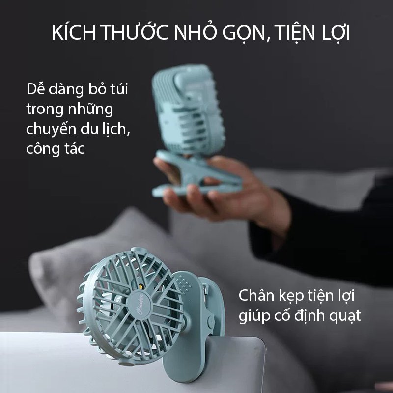 Quạt tích điện mini chân kẹp