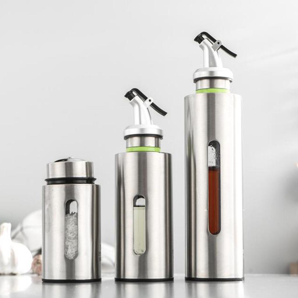 2 Pieces Vinegar Dispenser Pourer Bottle Olive Oil Container Safe Durable