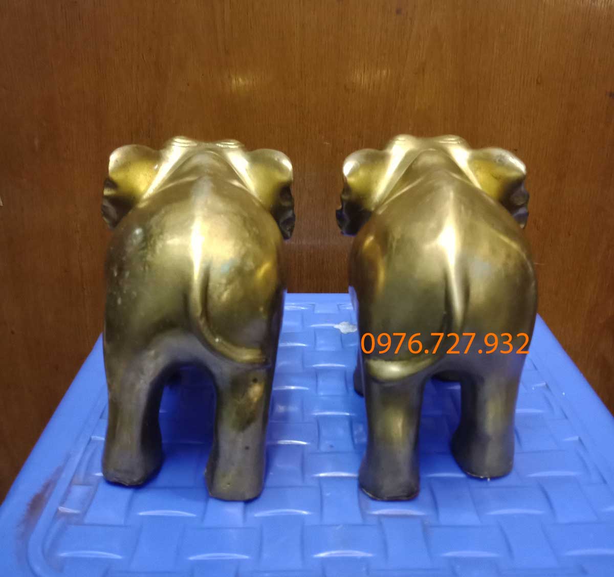 Tượng voi phong thủy bằng đồng cao 12cm, voi phong thủy, vật phẩm phong thủy