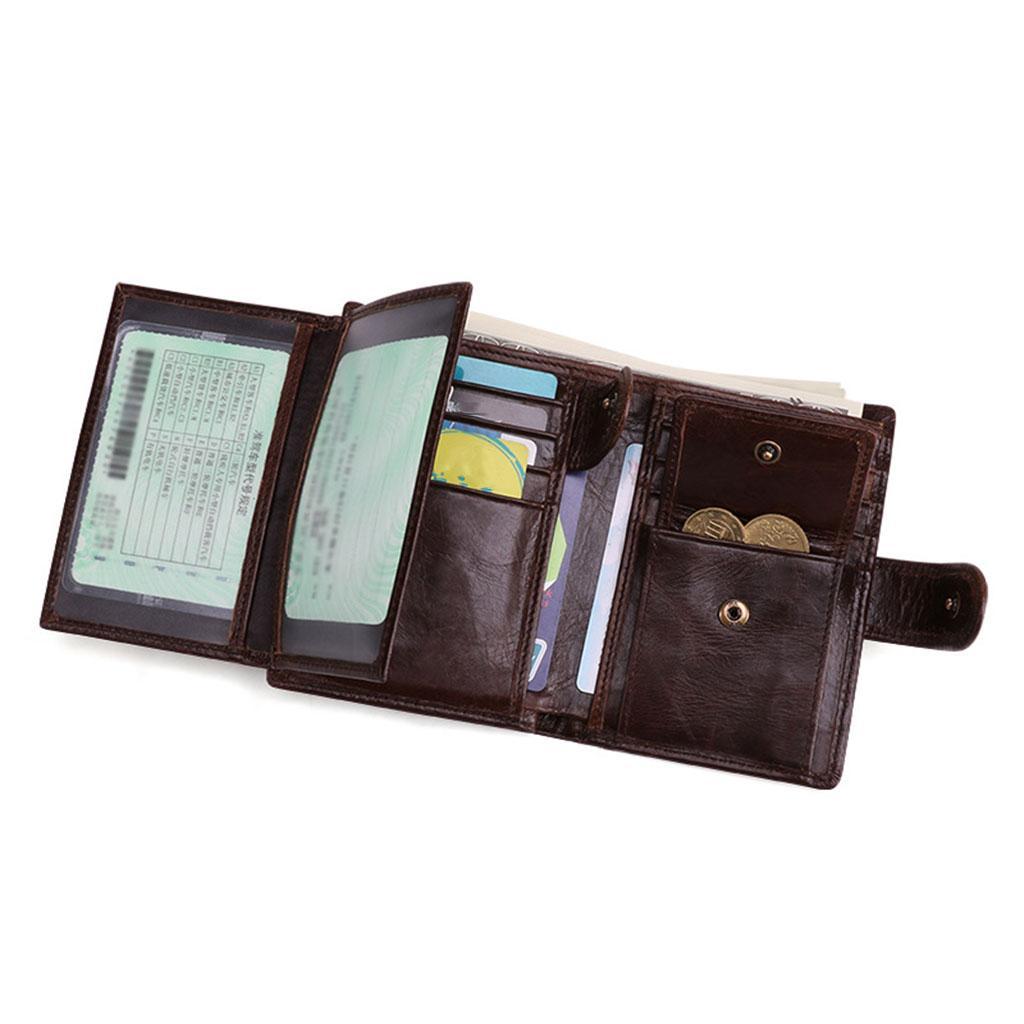 Wallet  Pocket Purse Zip Minimalist Mens coffee