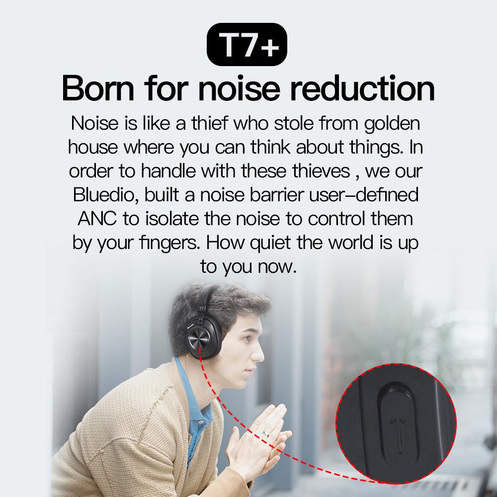 Tai nghe Bluetooth Bluedio T7 + khử tiếng ồn Nhận dạng khuôn mặt khe cắm thẻ SD