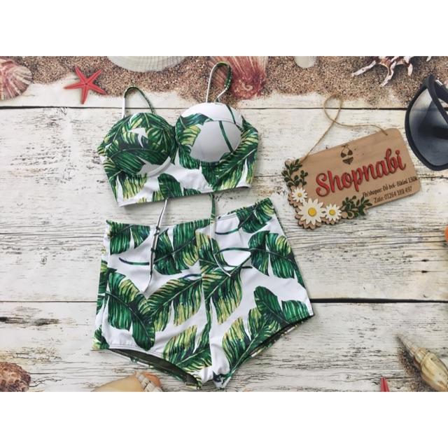 Bikini đồ bơi lá bự cup ngang mút dày
