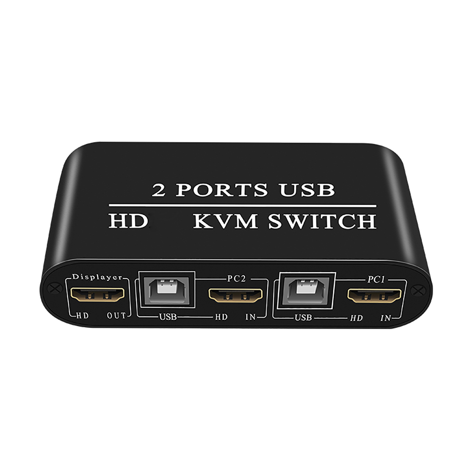 Bộ chuyển mạch chia USB KVM 2 cổng cho màn bàn phím máy in và máy nghe nhạc KH21 4K30Hz Switcher HD