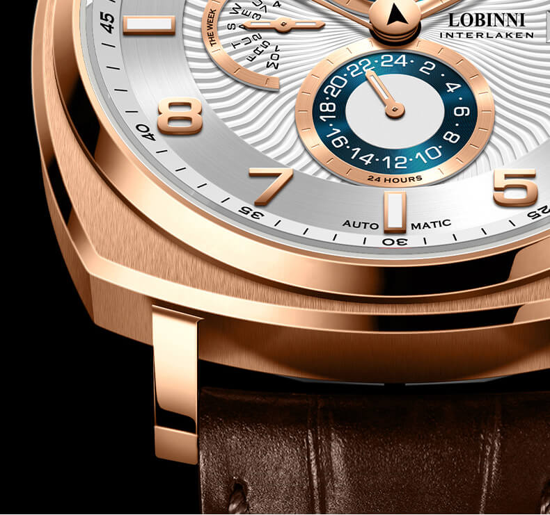 Đồng hồ nam Lobinni No.16053-10 Chính Hãng Thụy Sỹ, BH 24T, Fullbox, Kính Sapphire, Chống Nước 50m, Dây Da Cao Cấp
