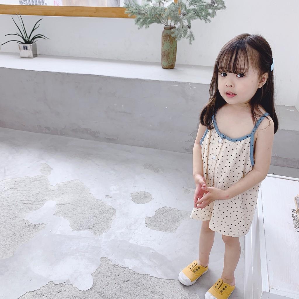 bỏ Bộ Áo Liền Quần Ngắn Jumpsuit Bé Gái Kiểu Hàn Quốc