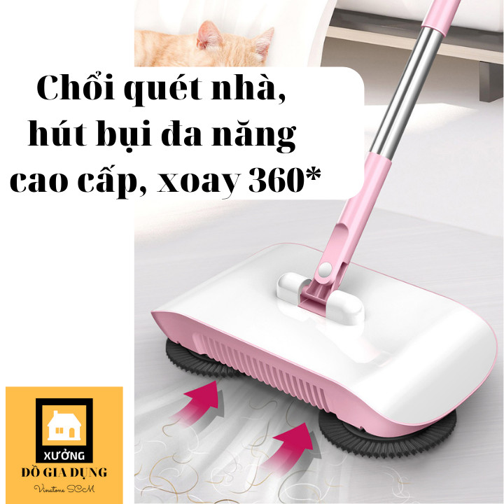 Chổi quét nhà, hút bụi, lau nhà (3 in1)[HÀNG LOẠI 1] thông minh xoay 360* dọn dẹp nhà cửa siêu tiện lợi (Video quay trưc tiếp ở cuối)