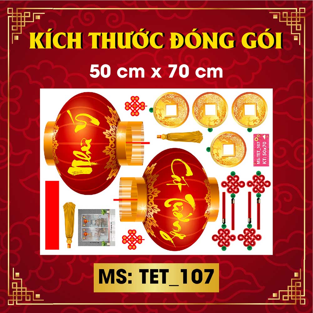 Decal trang trí tết combo số 17