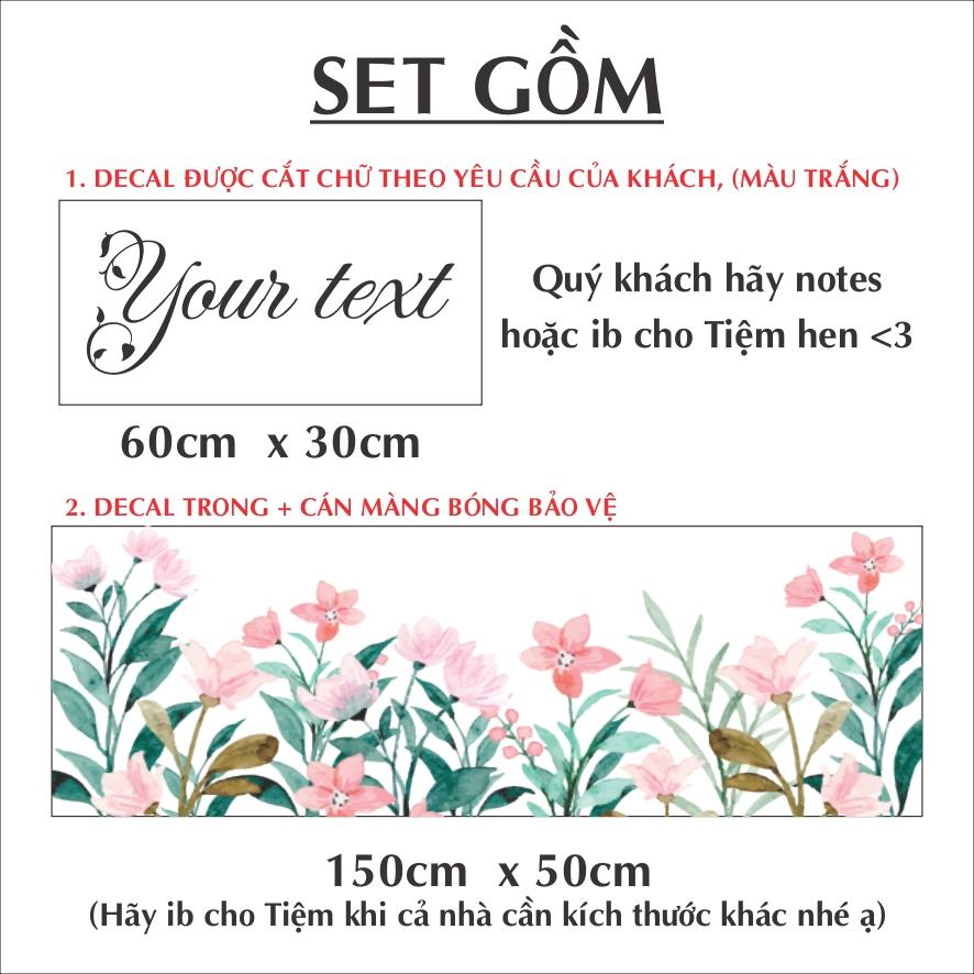 Hình dán flower aesthetic trang trí gương, tường cửa hàng cute 16