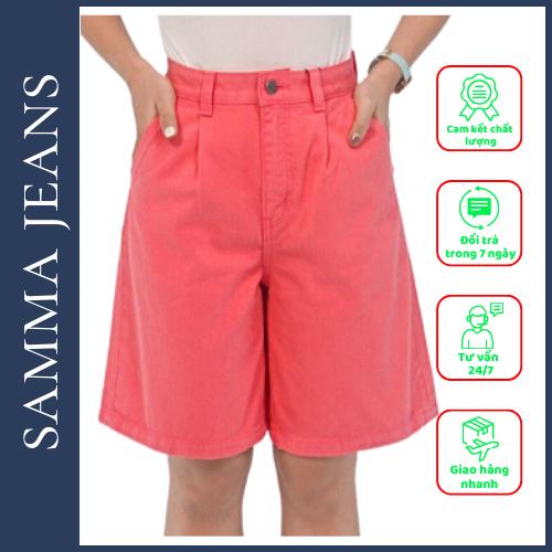 Quần short nữ ngang đùi S06, Quần SOOC khaki nữ cao cấp , Vải Dày dặn giữ form - thương hiệu Samma Jeans