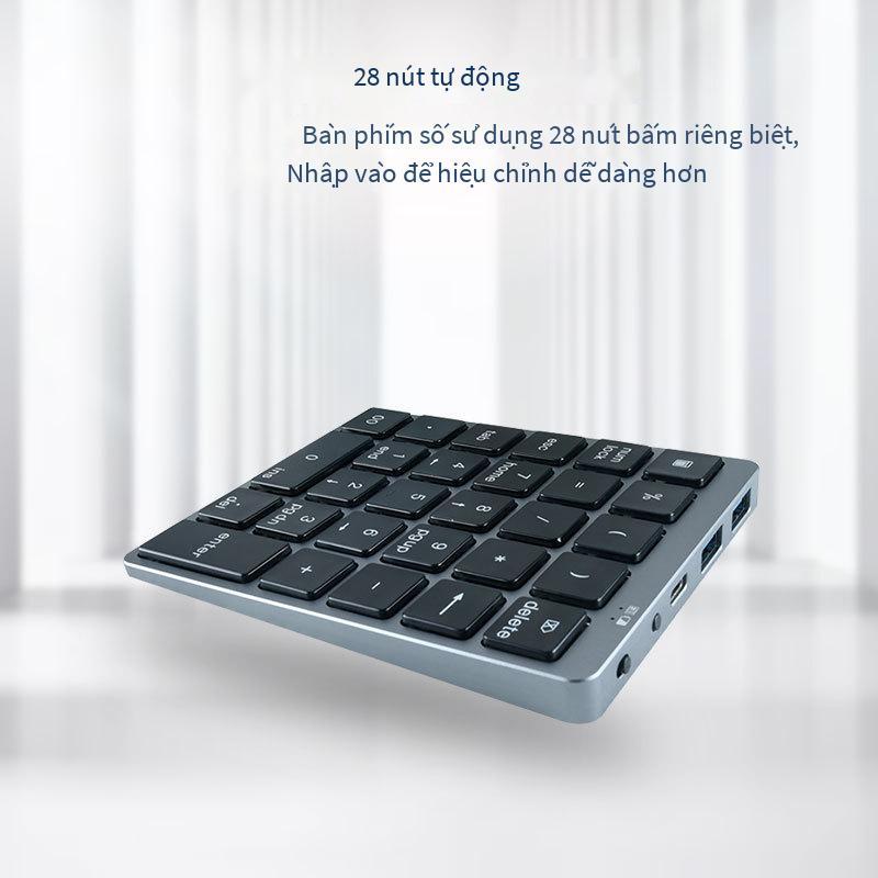 Ưu đãi đặc biệt N970 có dây Bluetooth chế độ kép 28 phím có thể sạc lại hợp kim nhôm nhẹ di động bên ngoài bàn phím đa năng kỹ thuật số