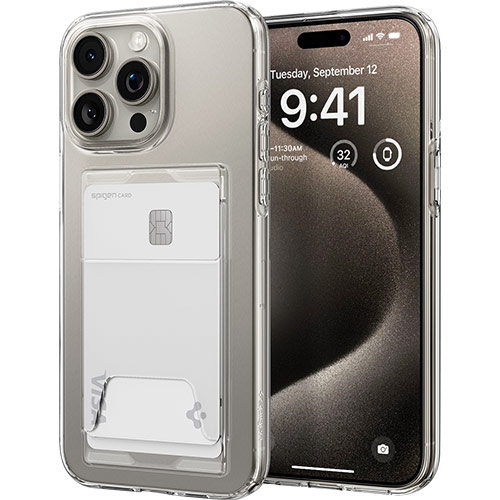 Ốp lưng chống sốc tích hợp khe đựng thẻ Spigen Crystal Slot Dual dành cho iPhone 15 Pro Max/15 Plus/14 Series - Hàng chính hãng